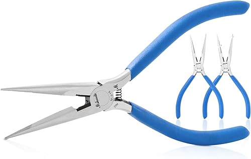 Miniatura 45 de Juego de alicates de punta de aguja, alicates de punta larga de 5 pulgadas para doblar alambre, paquete de 6 alicates de punta de aguja de acero