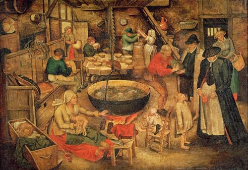 Impression sur toile intérieur d'une ferme Bruegel l'Ancien tableau décoration salon 60x90cm