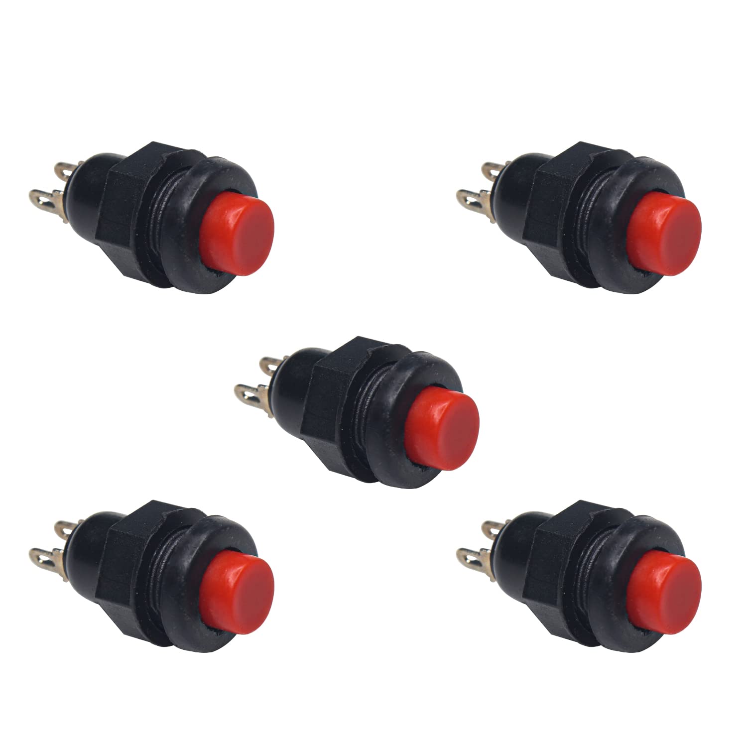 Momentary push to On Heavy duty button Red color horns types switches pack of 5pcs-picture-10