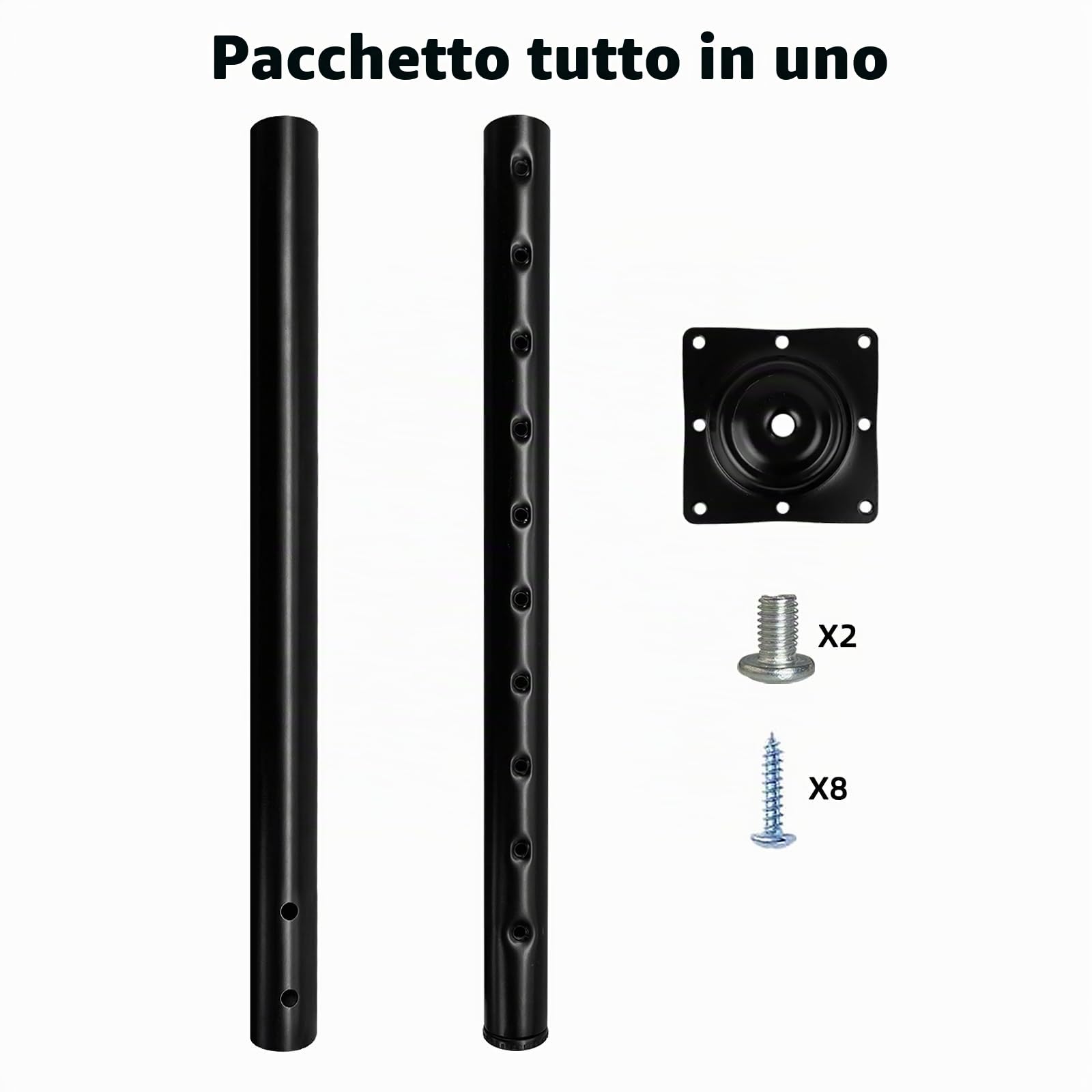 QLLY Gamba da tavolo regolabile in metallo, 60-100 cm, gamba per l'home office, set di gambe per mobili (1, nero)