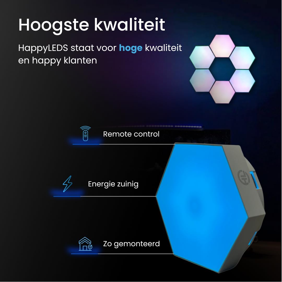 Hexagon LED Lights Touch - Wandleuchte Innen - RGB LED Beleuchtung - Gaming Zubehör - Hexagon LED Panels - 10 Stück