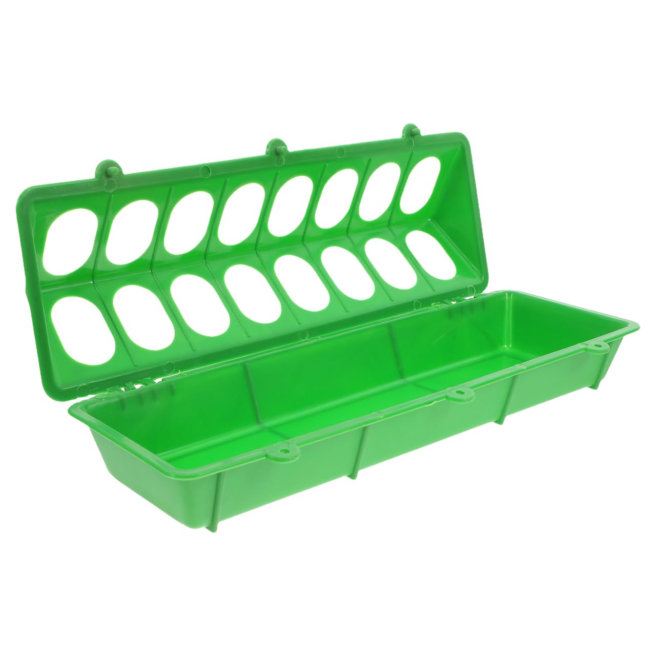 BESPORTBLE Flip Top Poultry Feeder No Waste Chicken Feeder Plastic Feeding Trough for Pigeons Quail Parrots Birds Indoor Outdoor Use 11.81 X 3.93 X