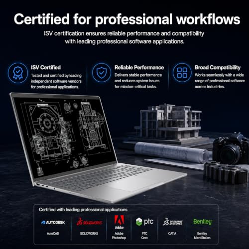 Image of HP ZBook 8 G1i Laptop, 16 inch FHD+, NVIDIA RTX 500 Ada 4GB, Intel Ultra 7 255H