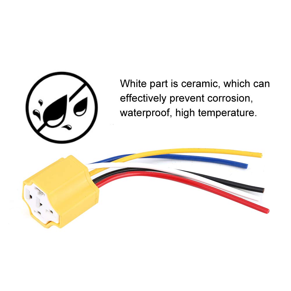 Connecteur De Faisceau Voiture En Céramique - 5 Broches - Pour Relais 30-100A - Imperméable Et Résistant à La Chaleur - Installation Facile - Compatible De Nombreux Véhicules