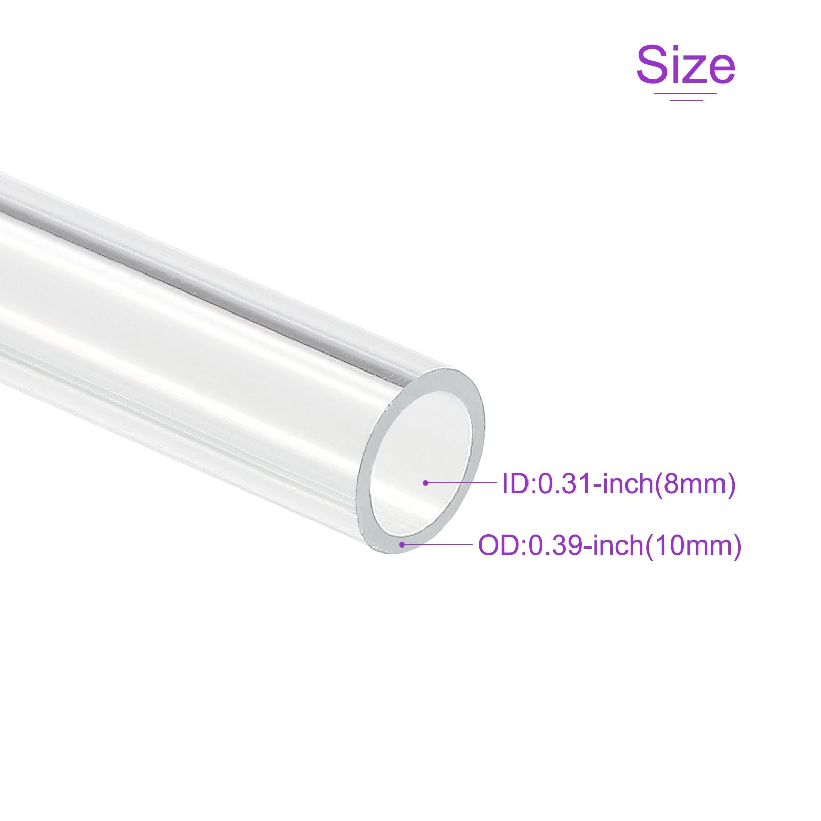 Tubo Acrilico Rigido Trasparente 6x8 Mm - 4 Pezzi Da 30 Cm Per Progetti Fai Da Te - Foto 14