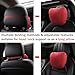 POKSRI 2pcs Car Neck Pillow for headrests,Support Drive Seats Head Cushion Pillows,Superfiber Suede,Plant-Based Polyester,Thickness & Height Adjustable,11.8x7.5,Inner Liner fillable(Bright Red)