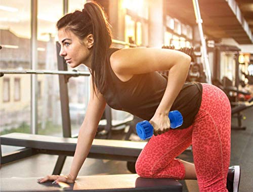 Image of BodyFit 1 kg Set of PVC Light Heavy Fixed Dumbbells Weights Fitness Home Gym Exercise Barbell (Blue Pack of 2)