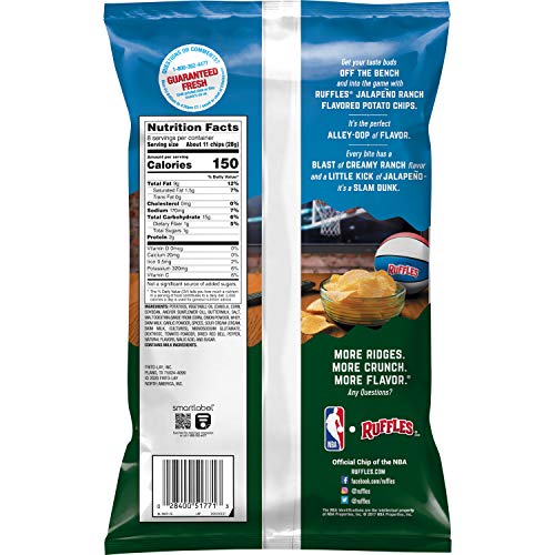 Ruffles Potato Chips Jalapeno Ranch, 8 Oz #TOP1
