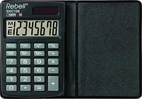 Accessoire Bureau Scolaire Calculatrice Rebelle à 8 Chiffres - Écran LCD Et Triple Mémoire - Poche Ultra Fine Et Léger Calculatrice Rebelle HC108