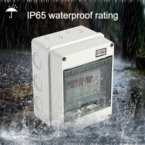 2 Way Consumer Unit Circuit Breaker, IP65 Weatherproof Garage Consumer Unit, IP65 Anti-Leakage Fuse Box for Garages Caravans Workshops, 40Amp RCD 16Amp 6Amp Household Electrical Tool (2 Way) - Image 6