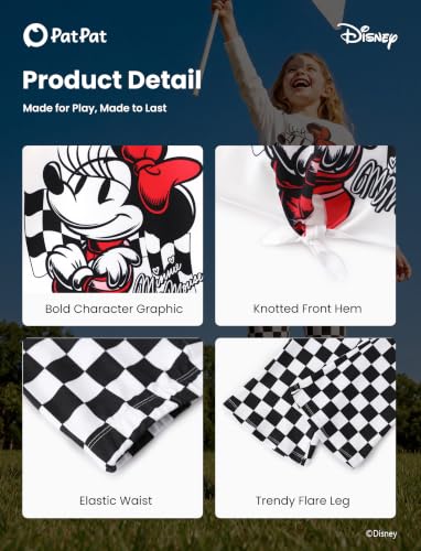 Image of Disney Girls Outfits Long Sleeve Knot Front Shirt Flare Pants 2PC Clothes