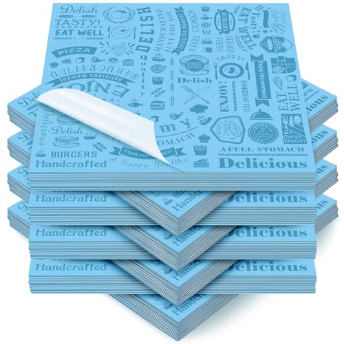 Outus 600 Pcs 12 x 12 Inch Deli Wax Paper Sheets, Light Blue