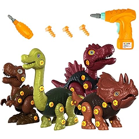 kizplays Take Apart Dinosaur Toys for 3 4 5 6 7 Year Old Boys, Dinosaur Toy for Boys STEM Construction Building Toys with Electric Drill for Birthday Easter Gifts Boys Toys Girls Toys Cover