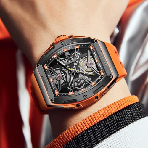 Image of OLEVS Men Automatic Watch Diamond Skeleton Mechanical Original Luxury Self Winding Wrist Watch for Men