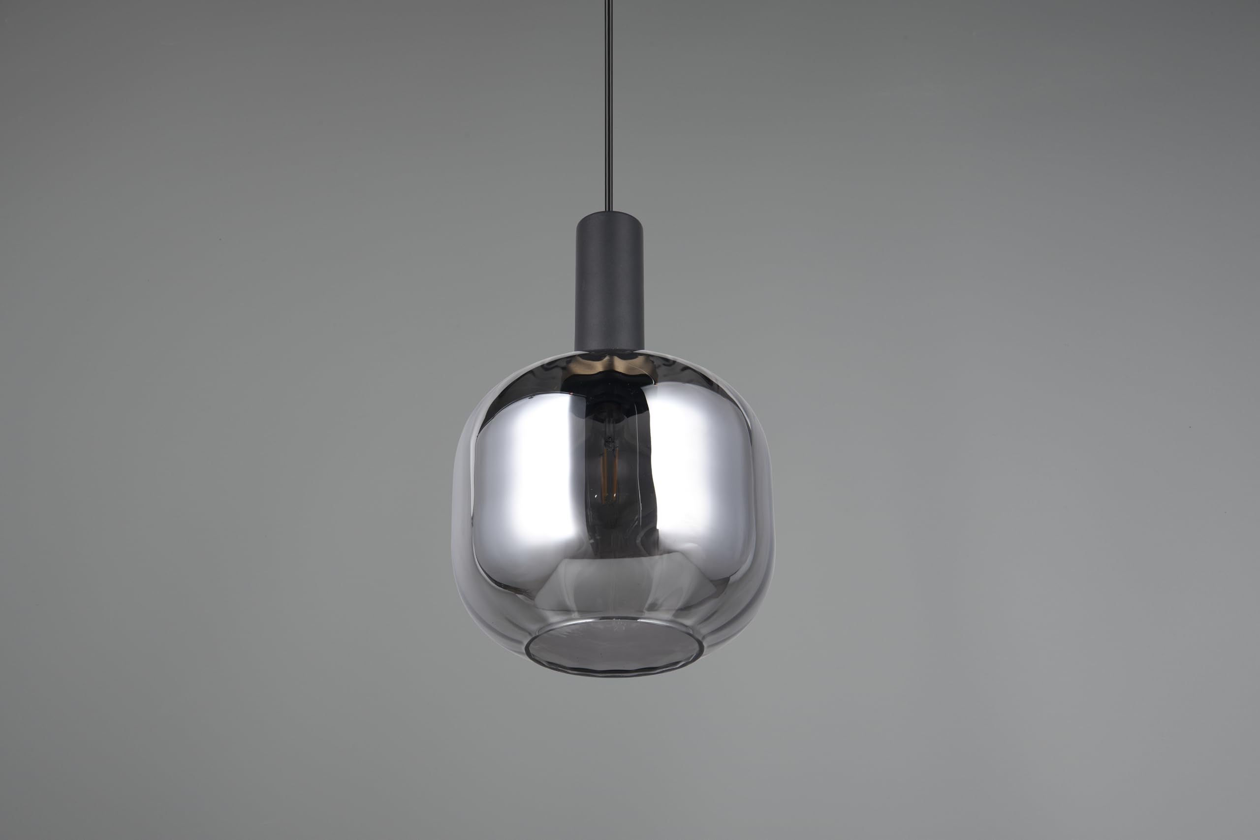 Trio Leuchten Lampa wisząca DIVA 319800132, metal czarny matowy, odparowane szkło chromowe, z wyjątkiem 1x E27