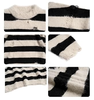 Amazon.com: Hip-Hop Retro Unisex Knit Sweater Casual Striped