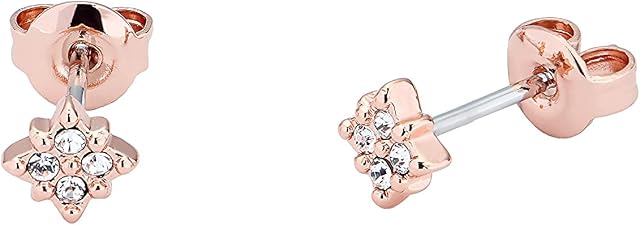 All We Are Bozena Tiny Pave Stud Earring - Rose Gold or Silver Tone/Crystal