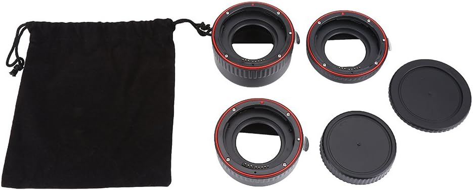 Auto Focus Macro Extension Tube Set, Tosuny Metal Auto Focusing Macro Extension Lens Adapter Tube Rings Set Suitable for EF Mount