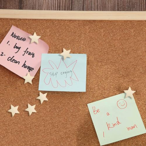 30 pinos de madeira em forma de estrela bonitos tachinhas decorativas para quadros de cortiça, mapas