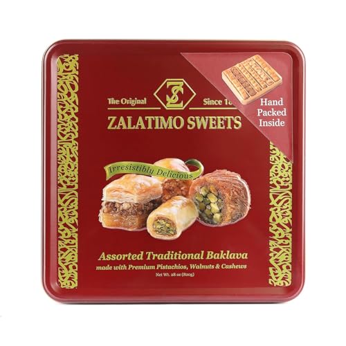 Zalatimo Sweets Since 1860 Middle Eastern Assorted Baklava 1.8lb - Handmade Mediterranean Sweets...