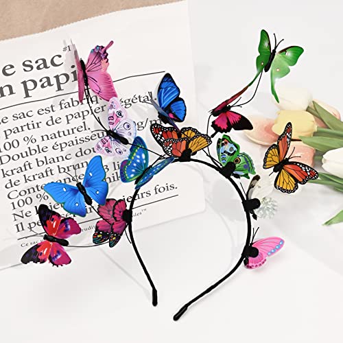 Deeka Butterfly Headbands Fascinators Hat Costume Crown Colorful Handmade Headpiece For Women And Girls thumb #4