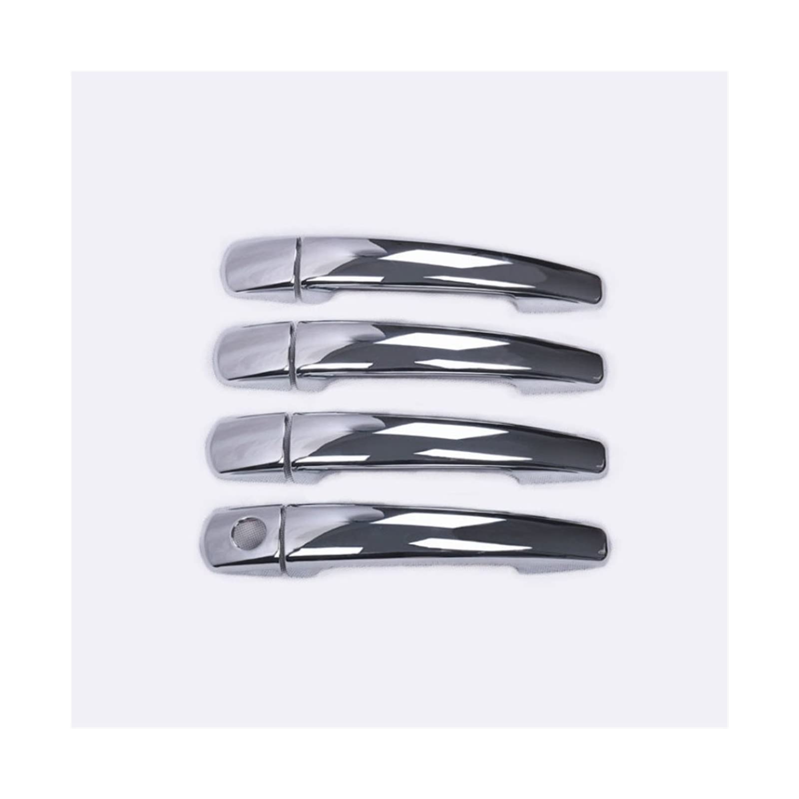 Rinkteea Silver Exterior Car Door Handle For Peugeot Partner 2008-2016 Chrome Carbon Fiber Door Handle Cover Trim Car Styling Accessories(Silver)