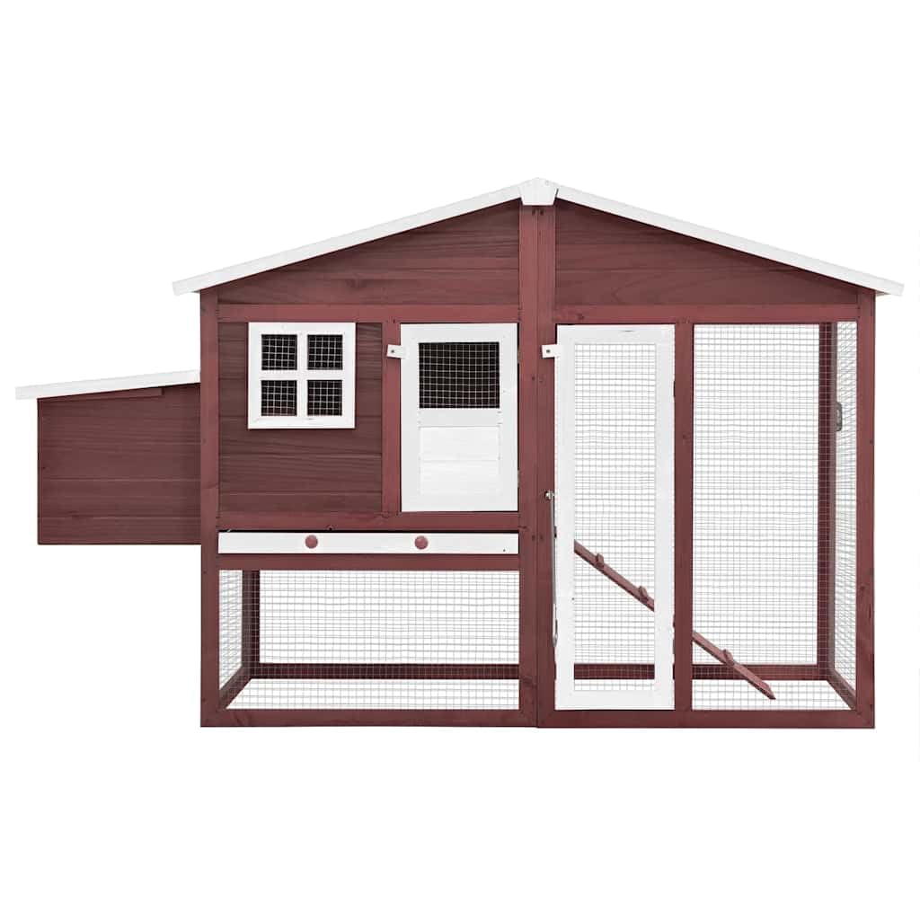Gallinero con nido de madera maciza de abeto, gran cañón con malla de acero galvanizado, techo basculante con tela impermeable, rampa antideslizante y estante extraíble