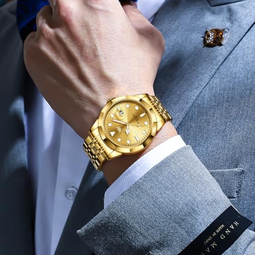 Image of OPK Watches for Men Diamond Roman Analog Mens Watches Waterproof Large Stainless Steel Men Wrist Watch Business Father Gift Watch Blue