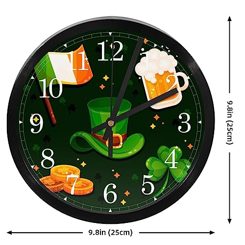 Horloge murale silencieuse à quartz noire pour salon et bureau