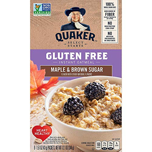 Quaker, Gluten Free Instant Oatmeal, Maple & Brown Sugar, 8 Ct