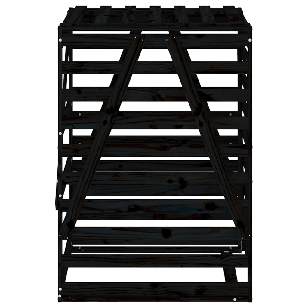 Cobertizo para Cubos de Basura Madera Pino Negro 84x90x128,5 cm,Casa y jardín,Productos del hogar,Accesorios para contenedores de residuos,Soportes para contenedores de residuos,23kg-825104