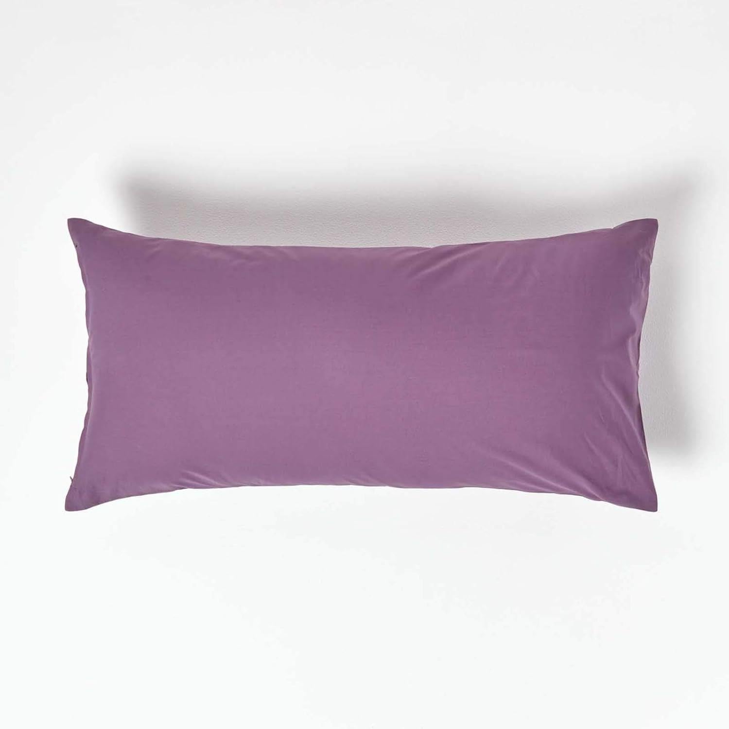 Homescapes Grape Purple Pure Egyptian Cotton Euro Size Pillowcase 40 X 80 Cm 200 Tc 400 Thread Count Percale Equivalent Pillow Case With Zip Pack Of 2