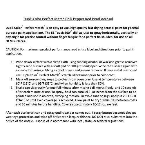 Image of Dupli-Color EBCC04247 Perfect Match Automotive Spray Paint - Chrysler Chili Pepper Red Pearl, PEA /VEA - 8 oz. Aerosol Can