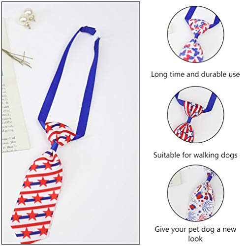 POPETPOP Coleira De Cachorrinho 8PCS Branca E Azul Vermelha Listrada Gravata EUA Pet Cat Dog Coleira