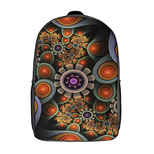 Sac d'école de mode fractal grand format 17 pouces pour enfant et ado
