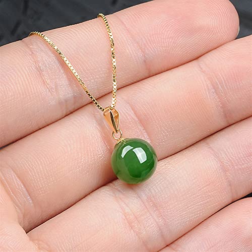 Collier pendentif jade vert et cristal émeraude de style minimaliste chic - 2
