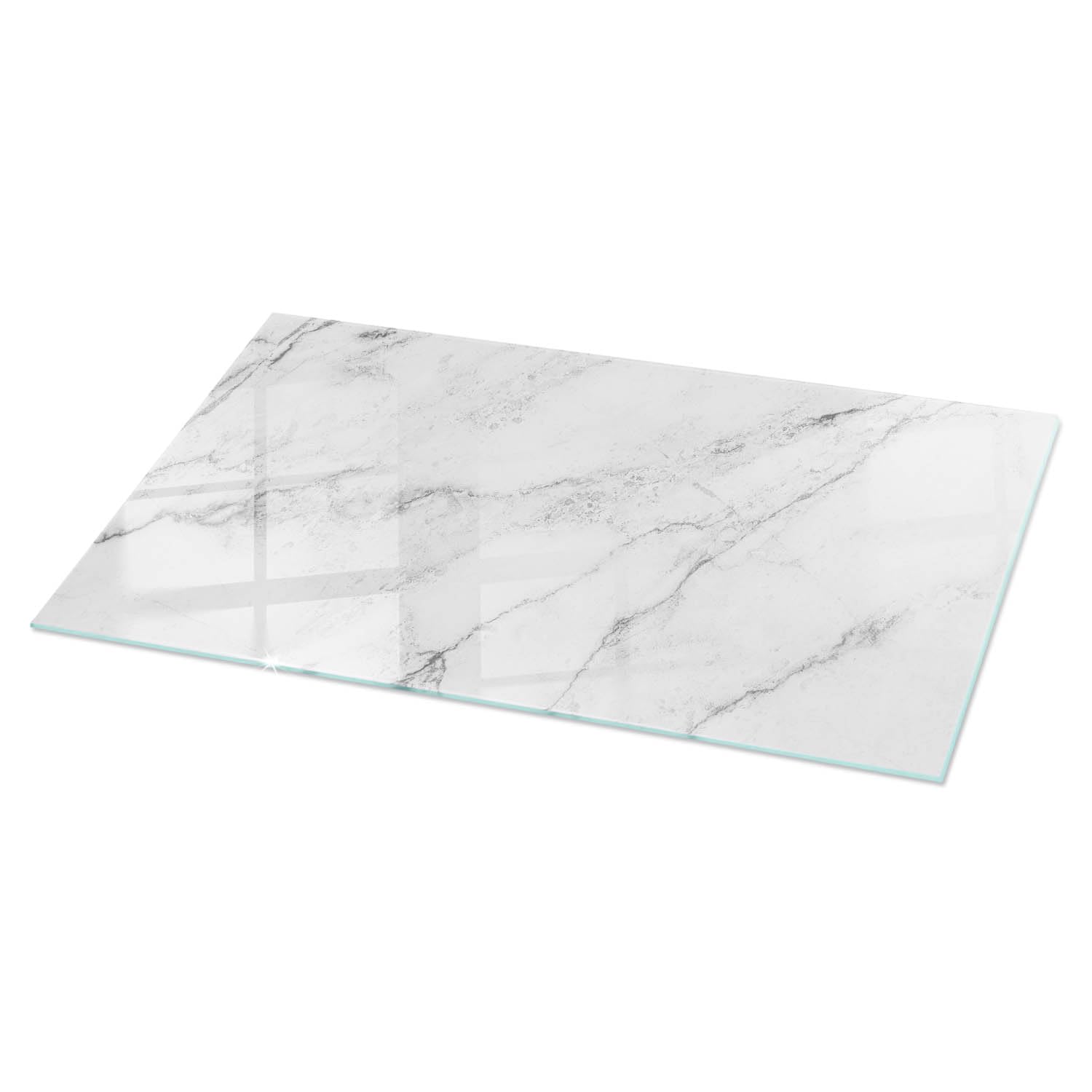 Produktbild von Tulup Glas-Tischplatte 70 X 80 Cm – Rechteckig, Gehärtetes Glas, Marmor-Motiv, Geschliffene Kanten
