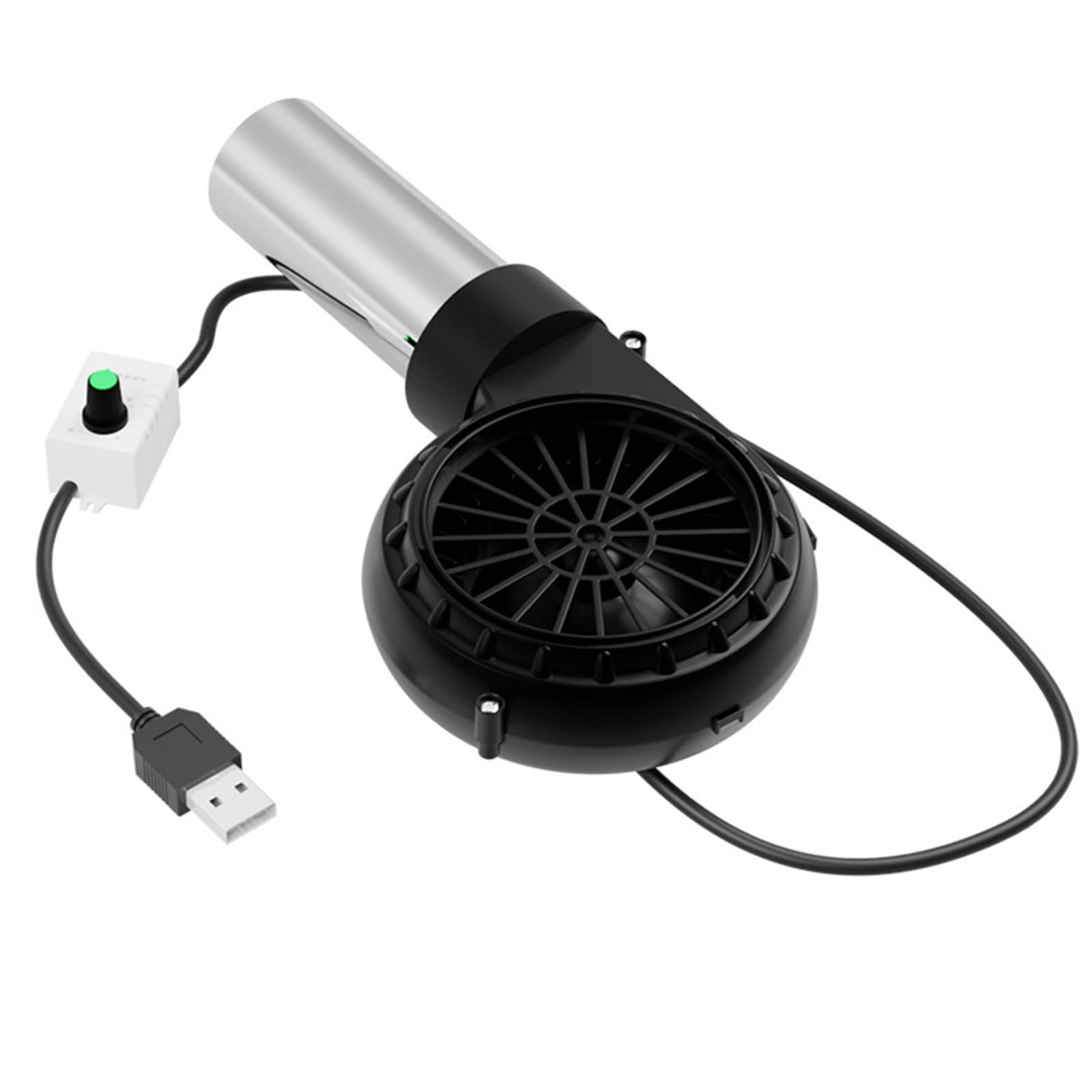Electric Barbecue Air Blower with USB Connection 5V2A 2650RPM Adjustable for Picnics and Outdoor Grilling BBQ Fan Accessory