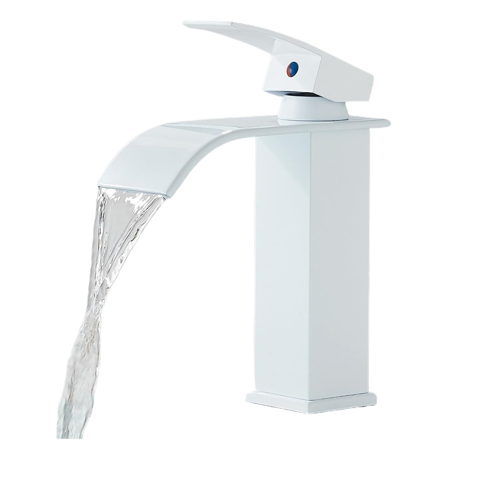 Robinet de lavabo cascade or brossé anti-éclaboussures pour vanité de salle de bains