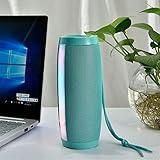 QIXIAOCYB Bluetooth-Lautsprecher-Bluetooth- tragbarer Lautsprecherblau LED Flash Strap wasserdichte Stoff Outdoor Lautsprecher 1200 mAh FM Radio Subwoofer