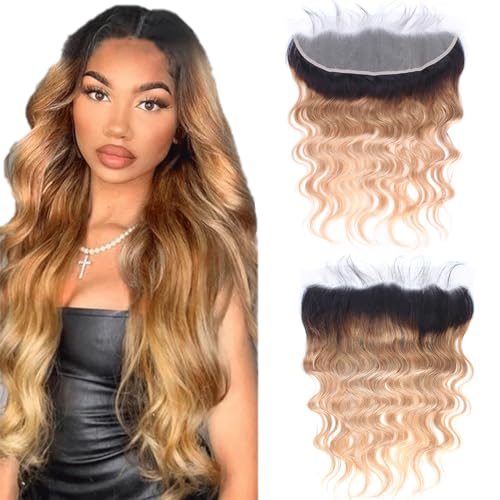 Image of 13x4 HD Lace Frontal Closure Body Wave, Skinlike HD Lace Melt into Skin Perfectly,16A Grade Ombre Body Wave Human Hair Lace Frontal Closure Pre Plucked Hairline With Baby Hair 18 Inch Natural Color