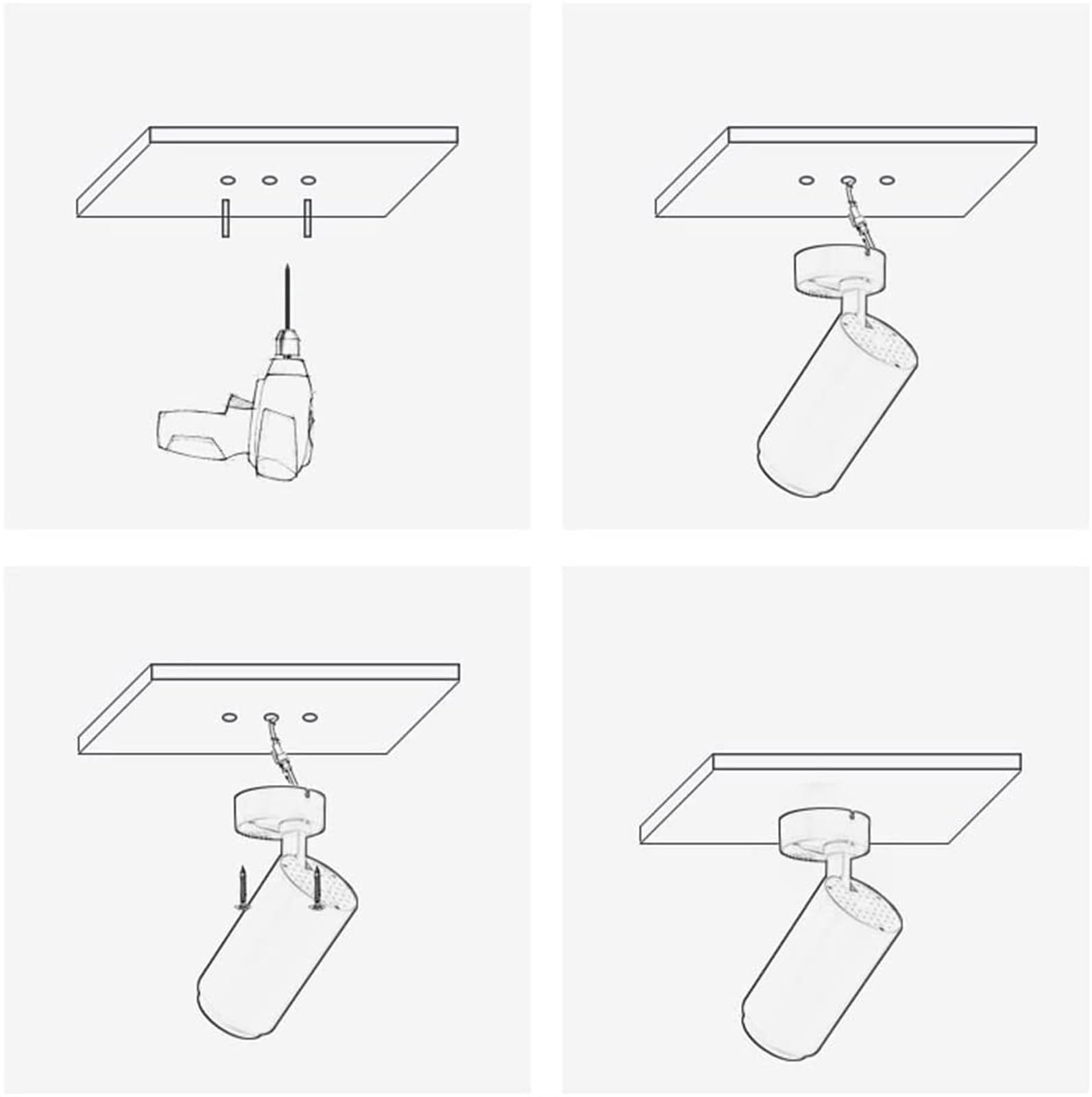 Płasko zamontowany obrotowy. Lampa sufitowa - Downlight regulowana 7 W z podstawą (ciepłe światło 3000K) (ciemne, 4000K neutralne światło)