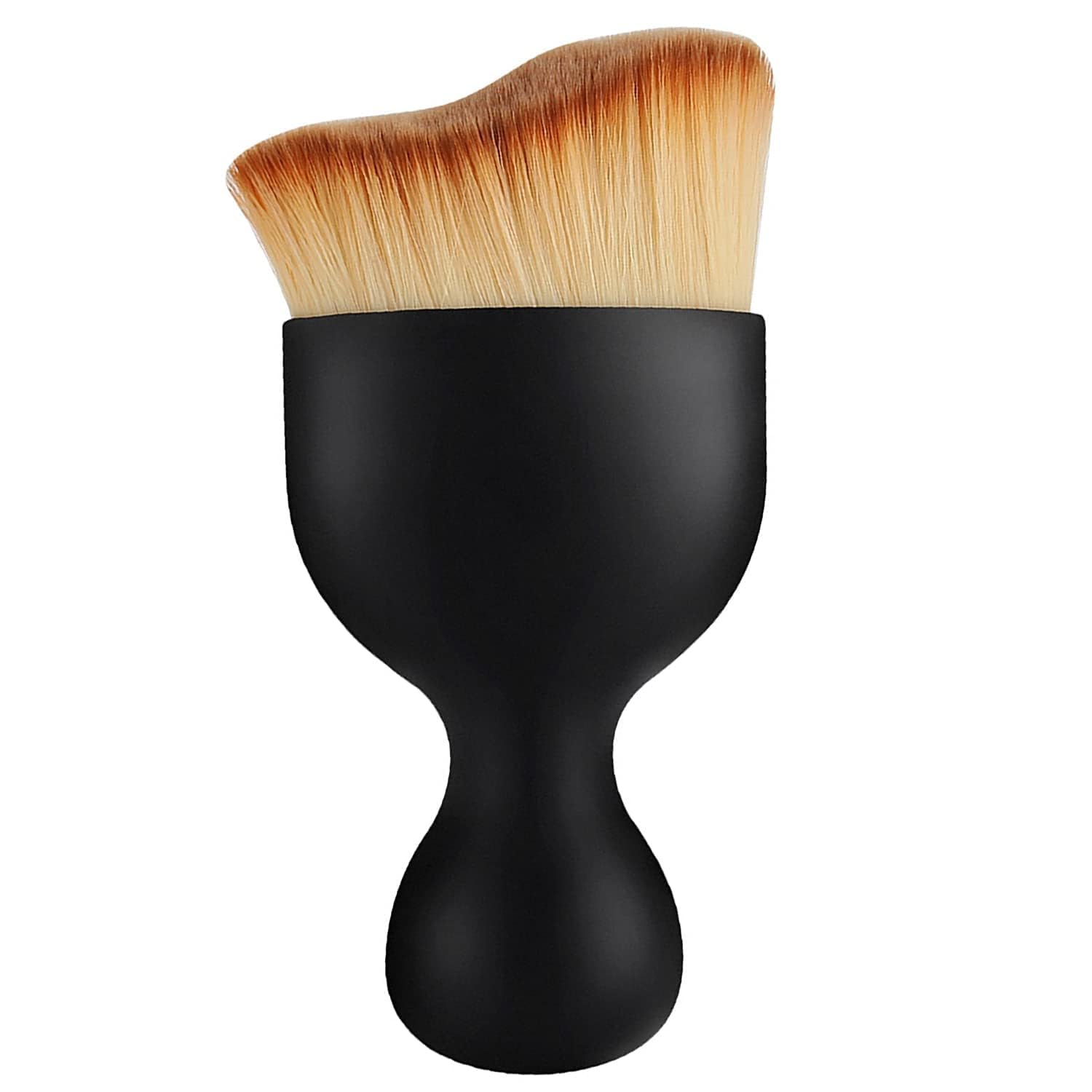 Worldwide e-Mart Kabuki Foundation Makeup Brush High Density Angled Flat Face Brush for Liquid Cream Powder Makeup Blending Professional Soft Bristles Portable Makeup Brush for Women Girls 1 Pc