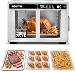 Gourmia French Door Digital Air Fryer Oven - 25-Quart XL Capacity, 12 Presets, Touchscreen, FryForce 360° Tech, Dehydrate, Proof, Slow Cook, Fits 13” Pizza, 1700W, Stainless Steel
