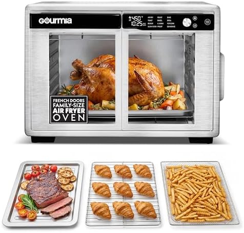 Gourmia French door air fryer oven, 37 quart large capacity convection toaster oven