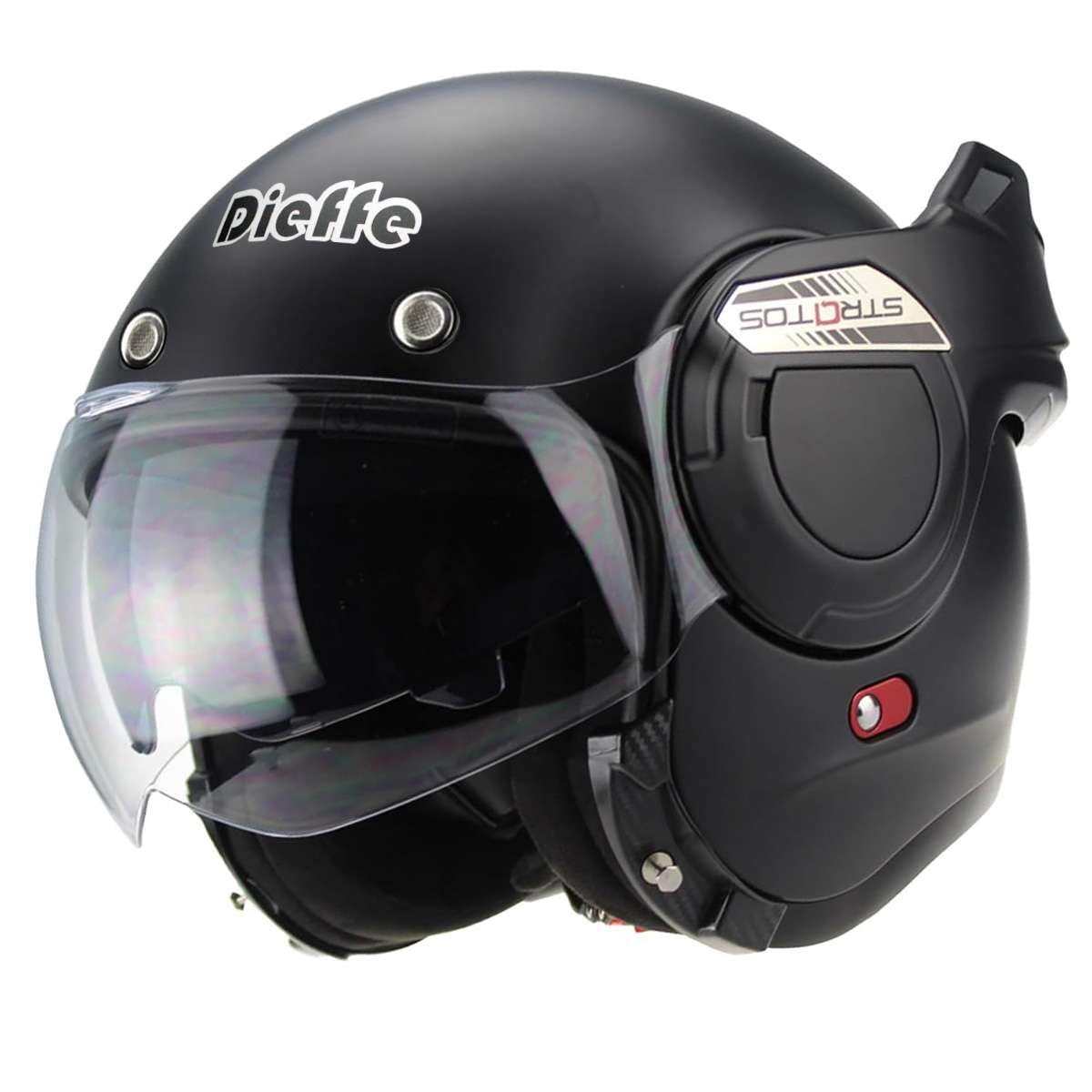 CASCO MODULARE MENTONIERA REVERSIBILE NERO OPACO OMOLOGATO P/J ECE.2206 INTEGRALE