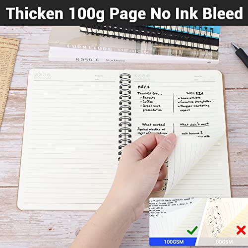 Eusoar Hardcover College Ruled Spiral Notebooks, A5 3Packs 5.5"X8.3" 120 Pages Lined Travel Writing Subject Notebooks Journal, Memo Notepad Sketchbook, School Office Business Diary Spiral Book Journal #TOP2