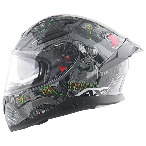 Axor Apex Ascetic Motorcycle Helmet | Triple Certified (ISI/DOT/E...
