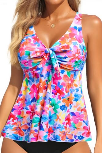 Image of Yonique Women's Flowy Tankini Top - Modest Swim Top with Loose Fit, No Bottom
