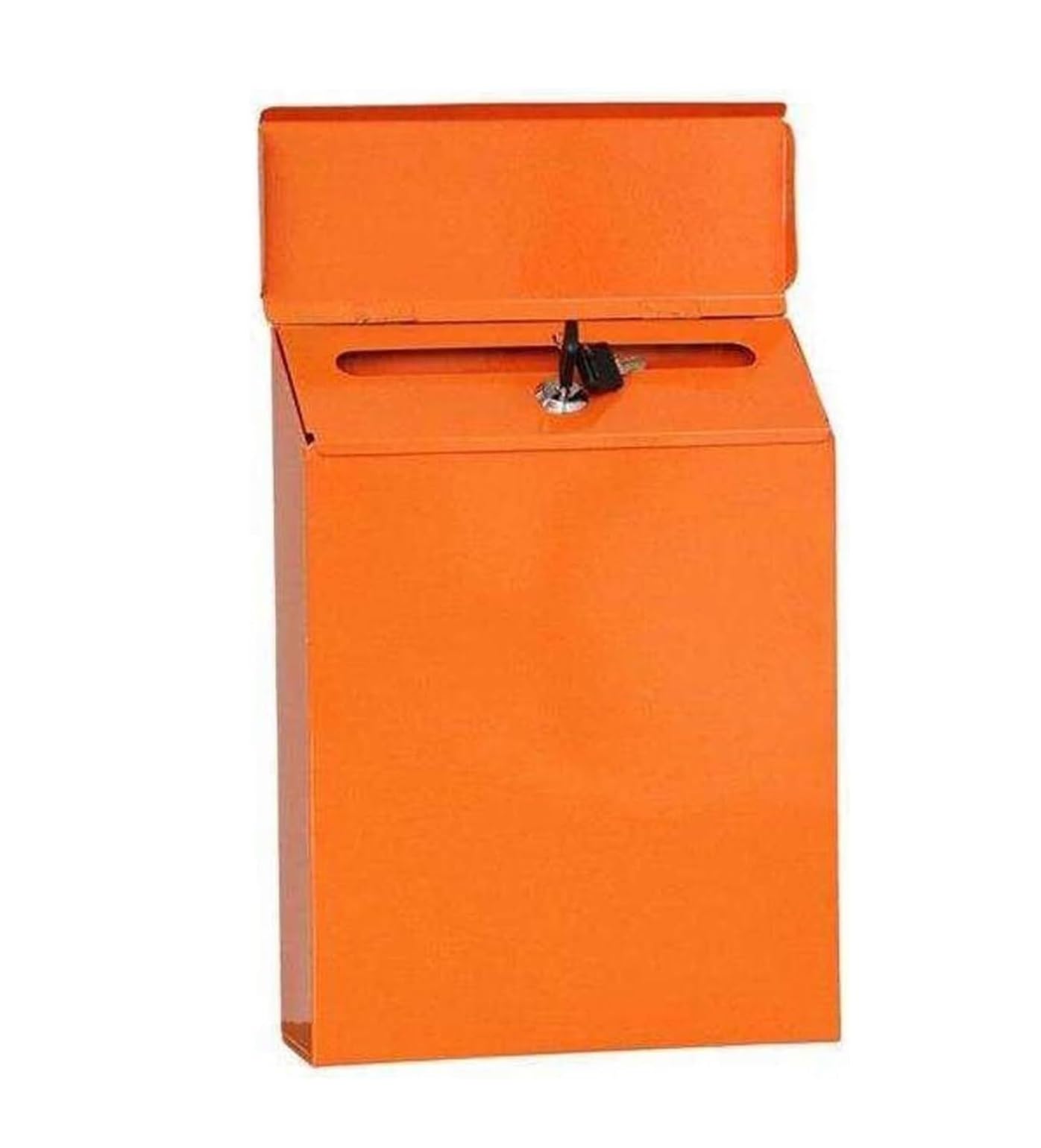 Outside Postbox Metal Mailbox Locking Wall Mounted Comment Drop Box Payments Holder Postbox Letterbox For Wall(Orange)